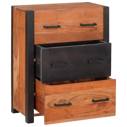 Sideboard 3 pcs Brun 110 x 30 x 75 cm Massivt Akaciaträ