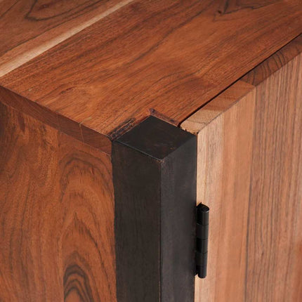 Sideboard med låda 3 pcs Brun 55 x 30 x 75 cm Massivt Akaciaträ