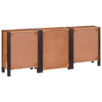 Sideboard med låda 3 pcs Brun 55 x 30 x 75 cm Massivt Akaciaträ