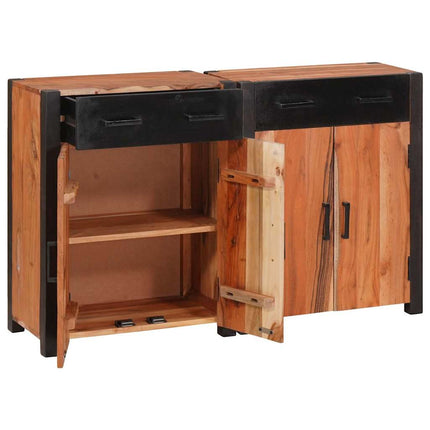 Sideboard 2 pcs Brun 110 x 30 x 75 cm Massivt Akaciaträ