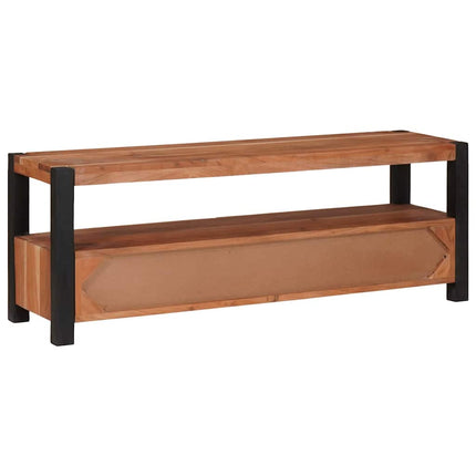 TV-skåp med låda med hylla Brun 110 x 30 x 40 cm massivt akacia