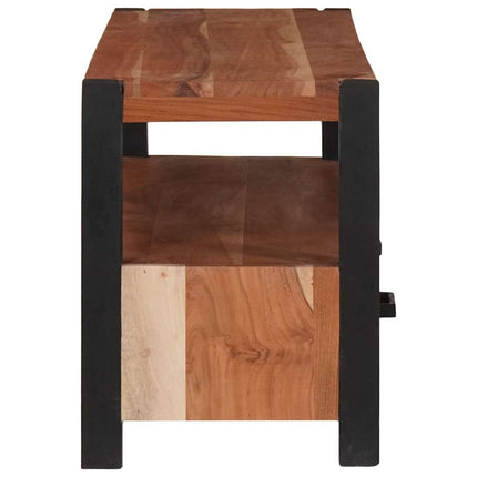 TV-skåp med låda med hylla Brun 110 x 30 x 40 cm massivt akacia