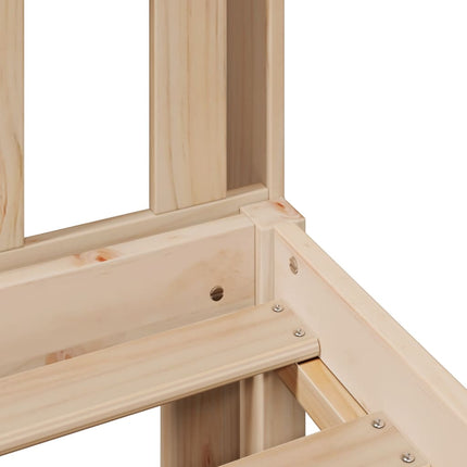 Säng Med Bokhylla Utan Madrass 100X200Cm Massiv Furu