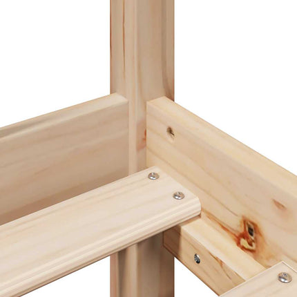 Säng Med Bokhylla Utan Madrass 90X190Cm Massiv Furu