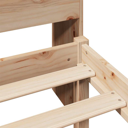 Säng Med Bokhylla Utan Madrass 90X190Cm Massiv Furu