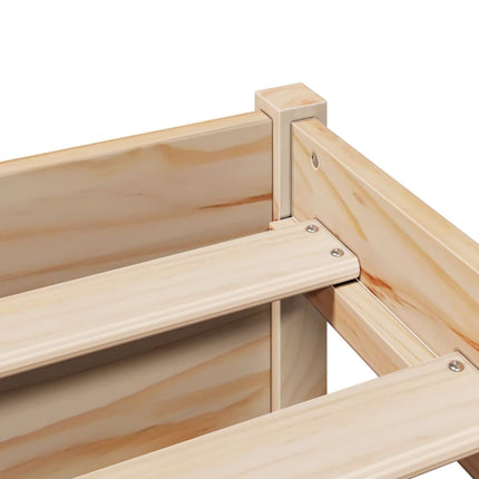 Säng Med Bokhylla Utan Madrass 180X200Cm Massiv Furu