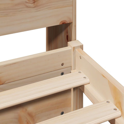 Säng Med Bokhylla Utan Madrass 90X200Cm Massiv Furu