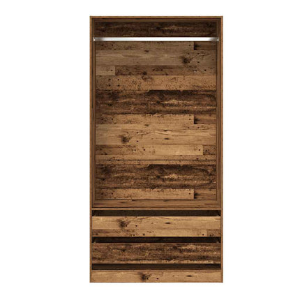 Garderob gammalt trä 100x50x200 cm konstruerat trä