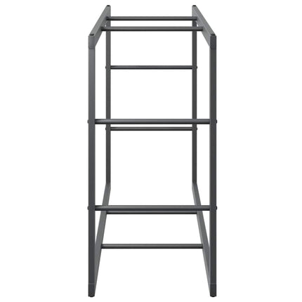 Vedställ svart 110x30x61 cm stål