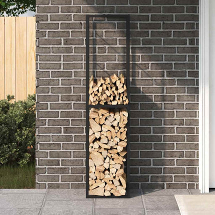 Vedställ svart 50x30x209 cm stål