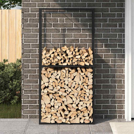 Vedställ svart 100x30x209 cm stål