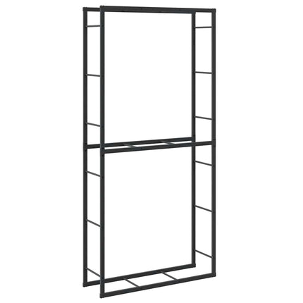 Vedställ svart 100x30x209 cm stål