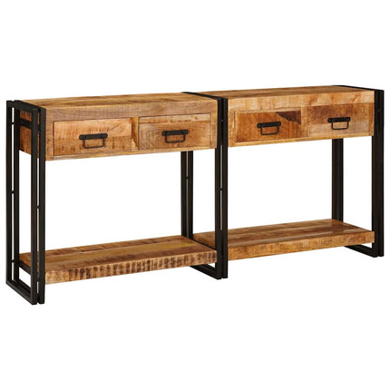 Konsolbord 2 pcs Brun 161 x 33 x 75 cm Massivt mangoträ