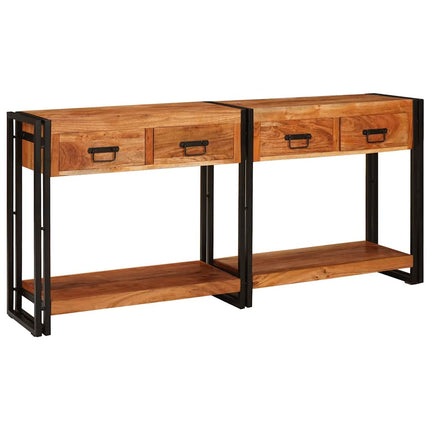 Konsolbord 2 pcs Brun 161 x 33 x 75 cm Massivt Akaciaträ