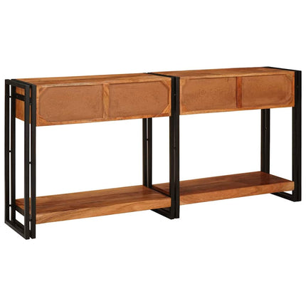 Konsolbord 2 pcs Brun 161 x 33 x 75 cm Massivt Akaciaträ