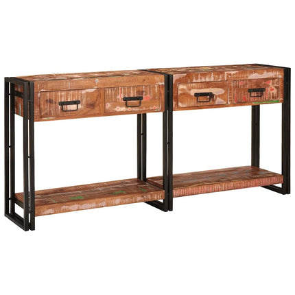 Konsolbord med låda 2 pcs Flerfärgsdesign 161 x 33 x 75 cm