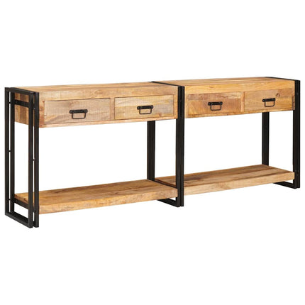 Konsolbord 2 pcs Brun 200 x 33 x 75 cm Massivt mangoträ