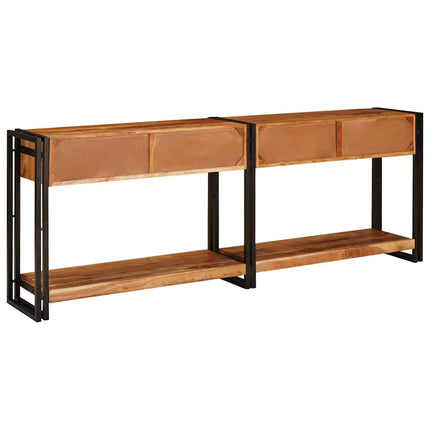 Konsolbord 2 pcs Brun 200 x 33 x 75 cm Massivt Akaciaträ