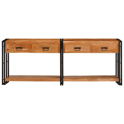 Konsolbord 2 pcs Brun 200 x 33 x 75 cm Massivt Akaciaträ