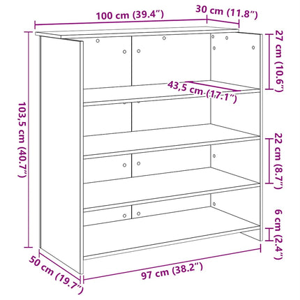Receptionsdisk Sonoma Ek 100x50x103,5 cm konstruerat trä