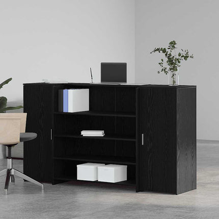 Receptionsdisk svart ek 180x50x103,5 cm konstruerat trä