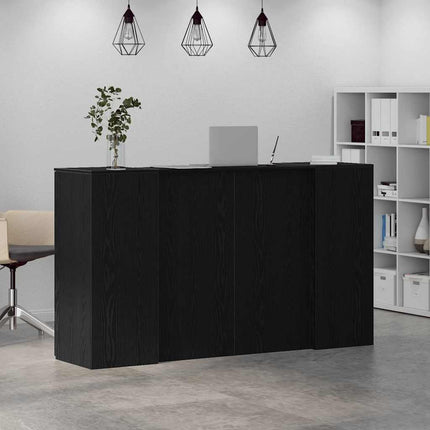 Receptionsdisk svart ek 180x50x103,5 cm konstruerat trä