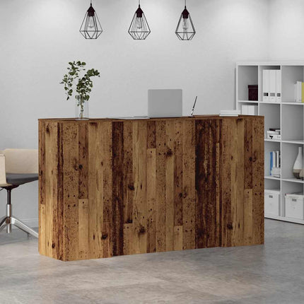 Receptionsdisk åldrat trä 180x50x103,5 cm konstruerat trä