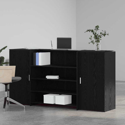 Receptionsdisk svart ek 200x50x103,5 cm konstruerat trä