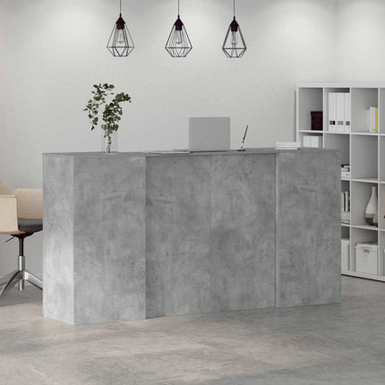 Receptionsdisk betonggrå 200x50x103,5 cm konstruerat trä
