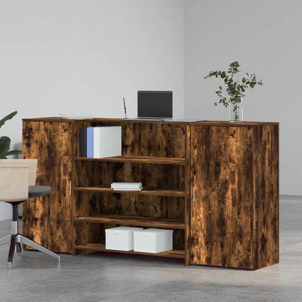 Receptionsdisk rökfärgad ek 200x50x103,5 cm konstruerat trä