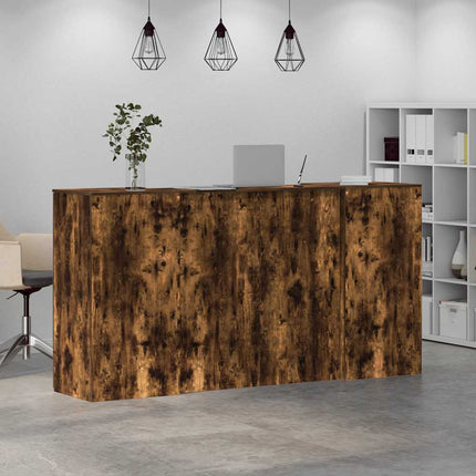 Receptionsdisk rökfärgad ek 200x50x103,5 cm konstruerat trä