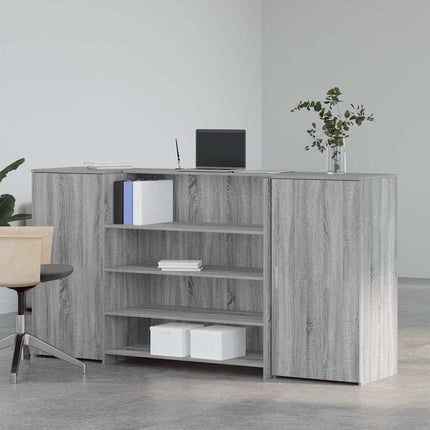 Receptionsdisk grå sonoma 200x50x103,5 cm konstruerat trä