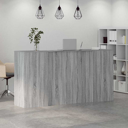 Receptionsdisk grå sonoma 200x50x103,5 cm konstruerat trä