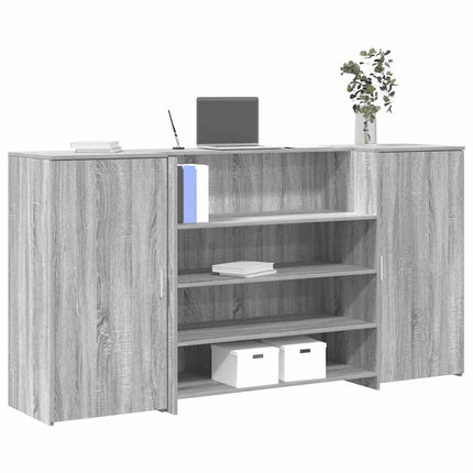 Receptionsdisk grå sonoma 200x50x103,5 cm konstruerat trä