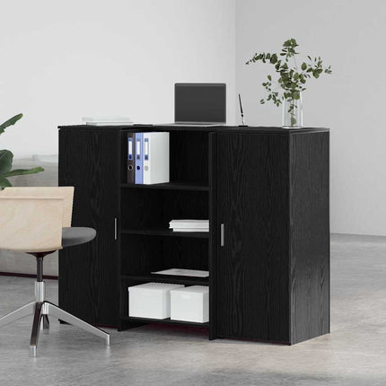 Receptionsdisk svart ek 135x50x103,5 cm konstruerat trä