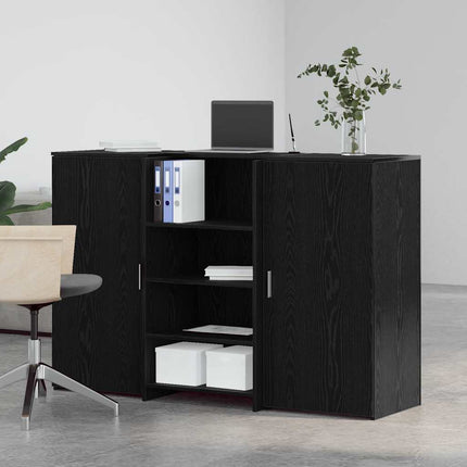Receptionsdisk svart ek 155x50x103,5 cm konstruerat trä