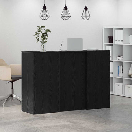 Receptionsdisk svart ek 155x50x103,5 cm konstruerat trä