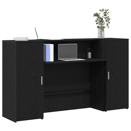 Receptionsdisk svart ek 180x50x103,5 cm konstruerat trä