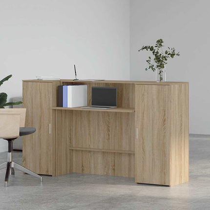 Receptionsdisk sonoma-ek 180x50x103,5 cm konstruerat trä