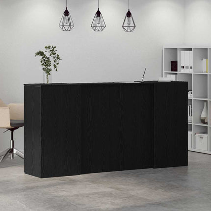 Receptionsdisk svart ek 200x50x103,5 cm konstruerat trä