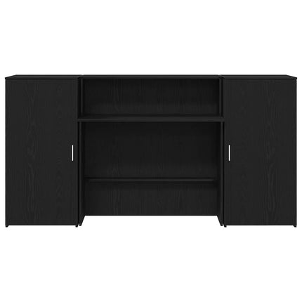 Receptionsdisk svart ek 200x50x103,5 cm konstruerat trä