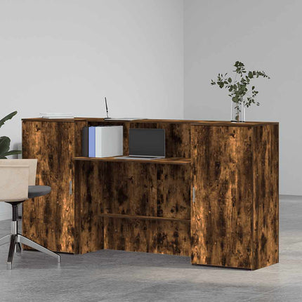 Receptionsdisk rökfärgad ek 200x50x103,5 cm konstruerat trä