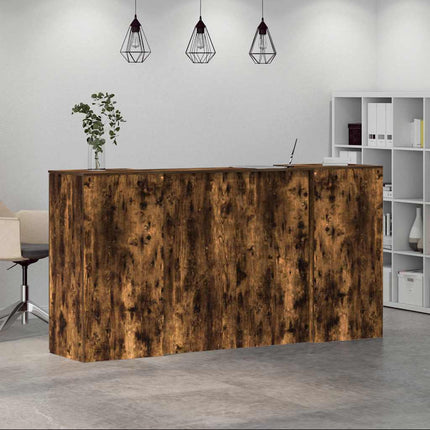 Receptionsdisk rökfärgad ek 200x50x103,5 cm konstruerat trä