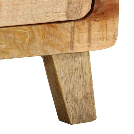 Sängbord 2 st 40x32x46 cm massivt trä grov mango