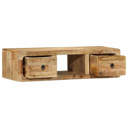 Vägghängt TV-skåp 100x32x25 cm massivt trä grov mango