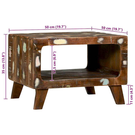 Kaffeebord Flerfärgsdesign 50 x 50 x 35 cm Solid återvunnen trä