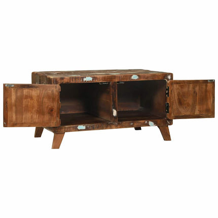Kaffeebord Flerfärgsdesign 80 x 54 x 45 cm Solid återvunnen trä