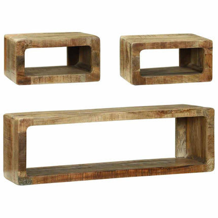 TV-bänkset 3 st Brun 100 x 30 x 32 cm Massivt Mangoträ