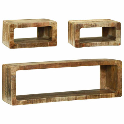 TV-bänkset 3 st Brun 100 x 30 x 32 cm Massivt Mangoträ