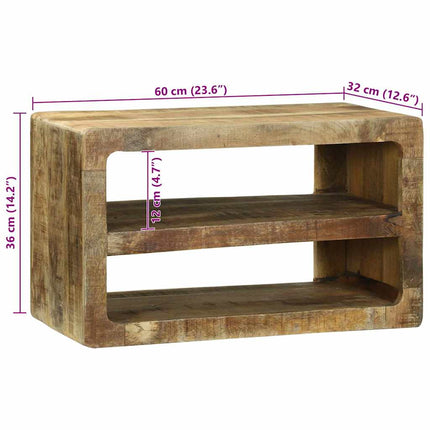 TV-skåp med hylla Brun 60 x 32 x 36 cm Massivt Mangoträ